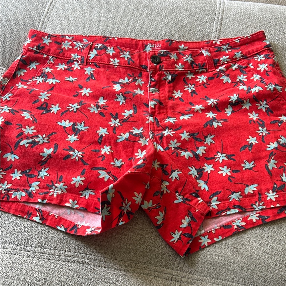 Red Floral Women's Cotton Short